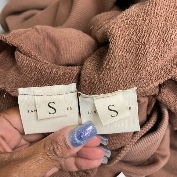 Tanner Fletcher Genderless Brown Lace Trim Pullover Hoodie & Jogger Set S $640 - Picture 16 of 16